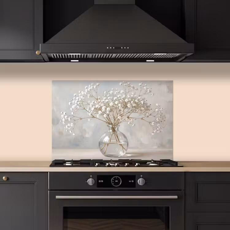 Spatscherm keuken - Vaas - Gipskruid - Wit — 2