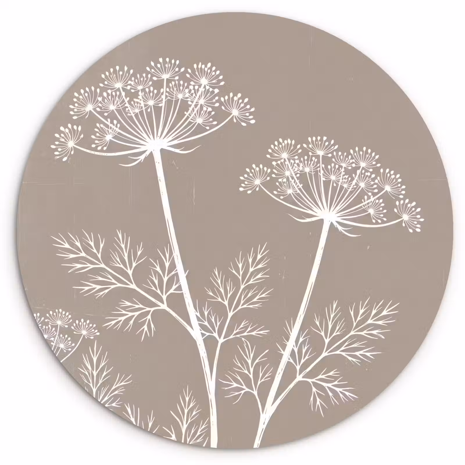 Muurcirkel - Grafisch - Fluitenkruid - Taupe — 1