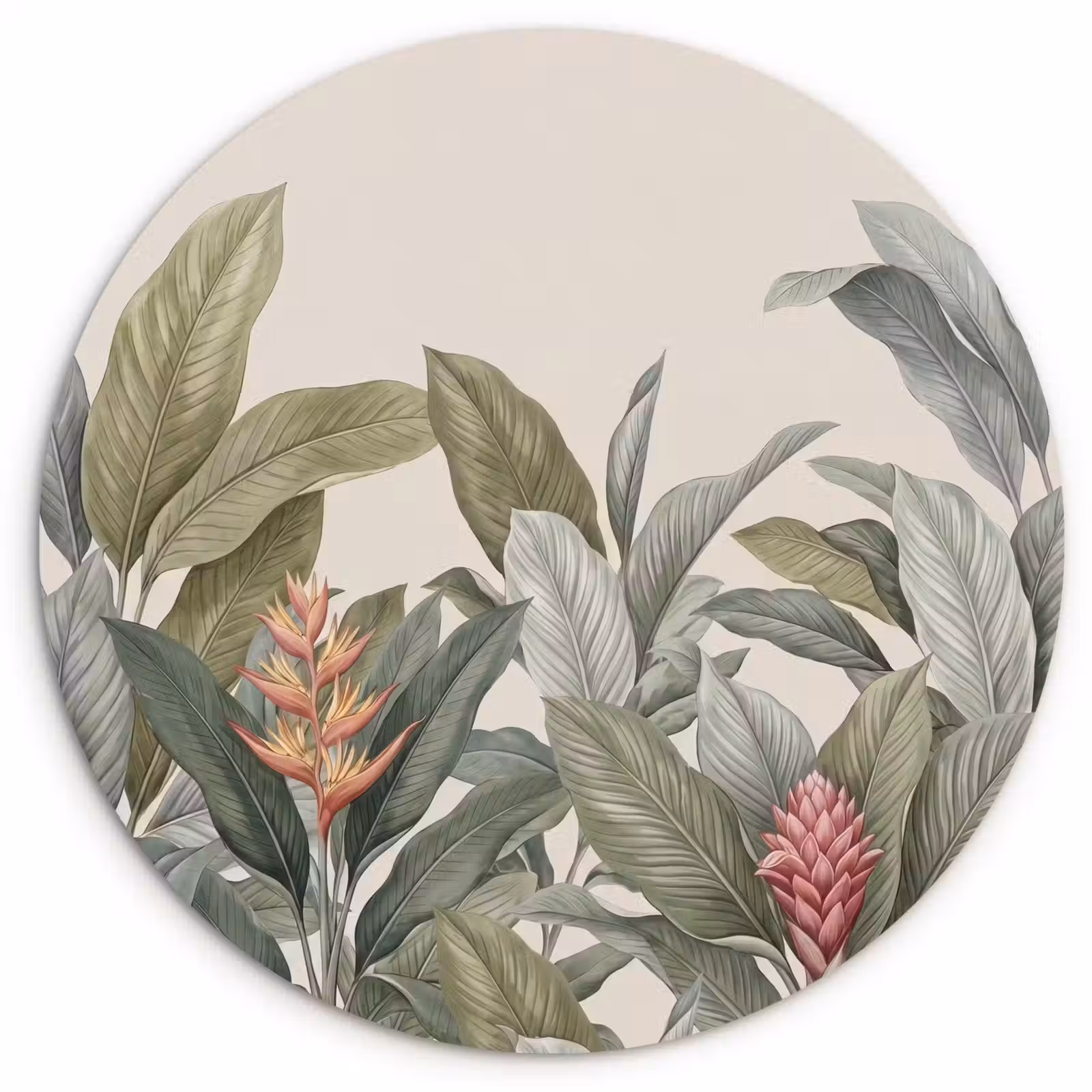 Muurcirkel - Tropisch - Planten - Modern - Groen — 1