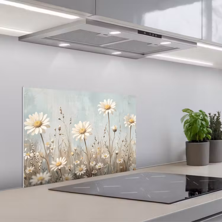 Spatscherm keuken - Madeliefjes Veldbloemen — 5