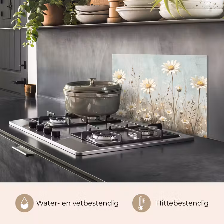 Spatscherm keuken - Madeliefjes Veldbloemen — 7