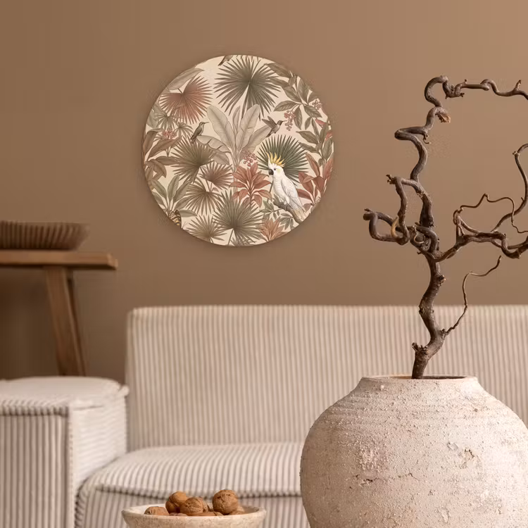 Muurcirkel - Tropisch - Vogels - Beige — 2