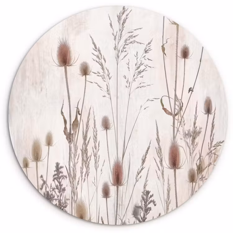 Muurcirkel - Weidebloemen - Design - Sepia