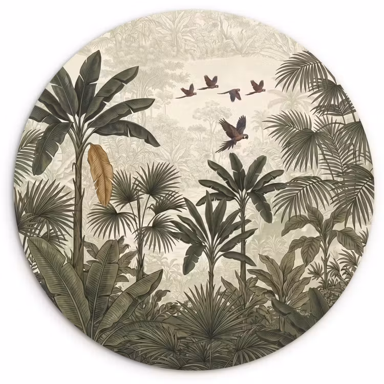 Muurcirkel - Papagaaien - Jungle - Tropisch - Green