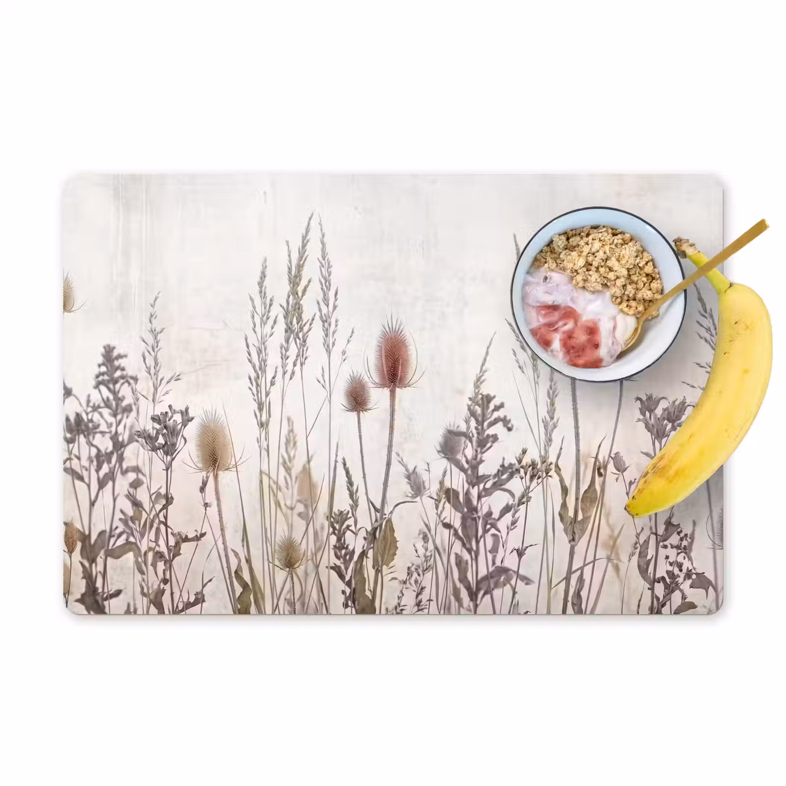 Placemat - 6 stuks - Weidebloemen - Design - Sepia — 1