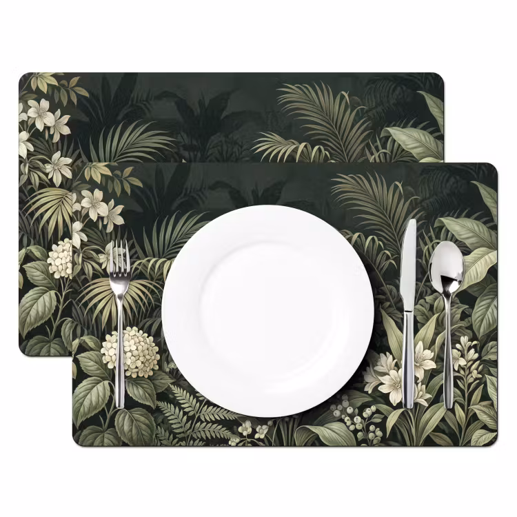 Placemat - 6 stuks - Jungle - Bladeren - Botanisch - Groen — 2