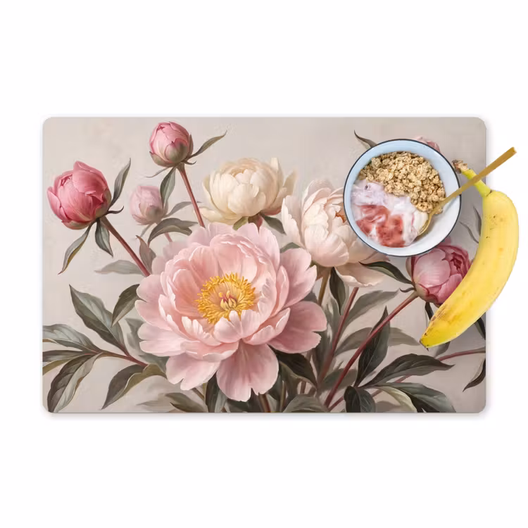 Placemat - 6 stuks - Pioenrozen - Boeket - Roze