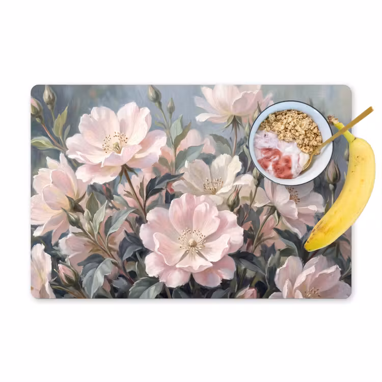 Placemat - 6 stuks - Rozen - Illustratie - Roze
