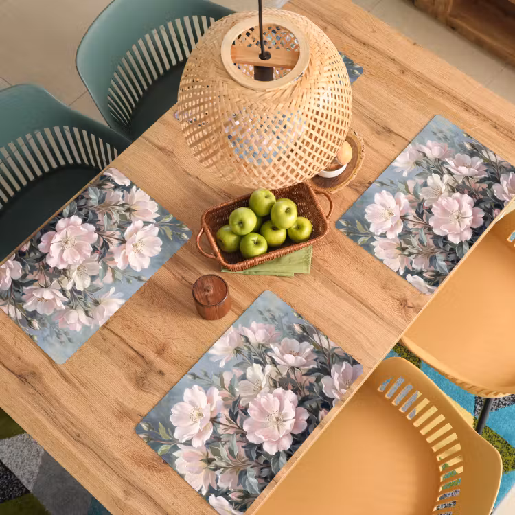 Placemat - 6 stuks - Rozen - Illustratie - Roze — 6