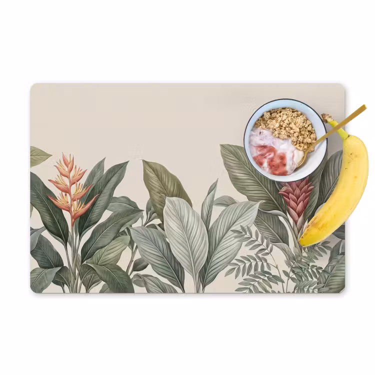 Placemat - 6 stuks - Tropisch - Planten - Modern - Groen