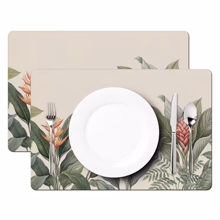 Placemat - 6 stuks - Tropisch - Planten - Modern - Groen — 2