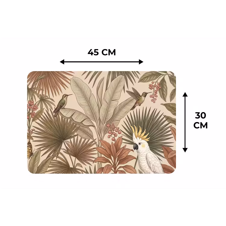 Placemat - 6 stuks - Tropisch - Vogels - Beige — 3
