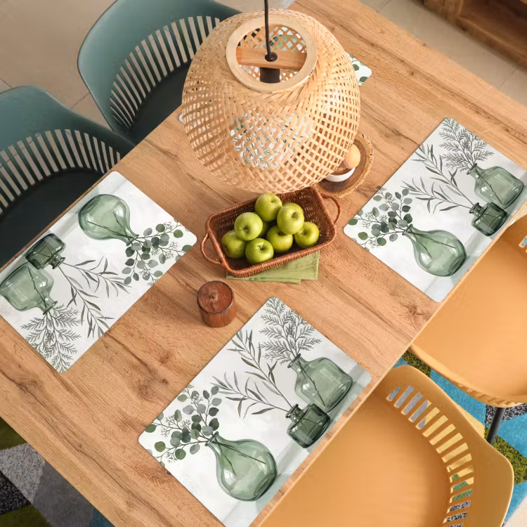 Placemat - 6 stuks - Vazen - Bladeren - Groen — 6