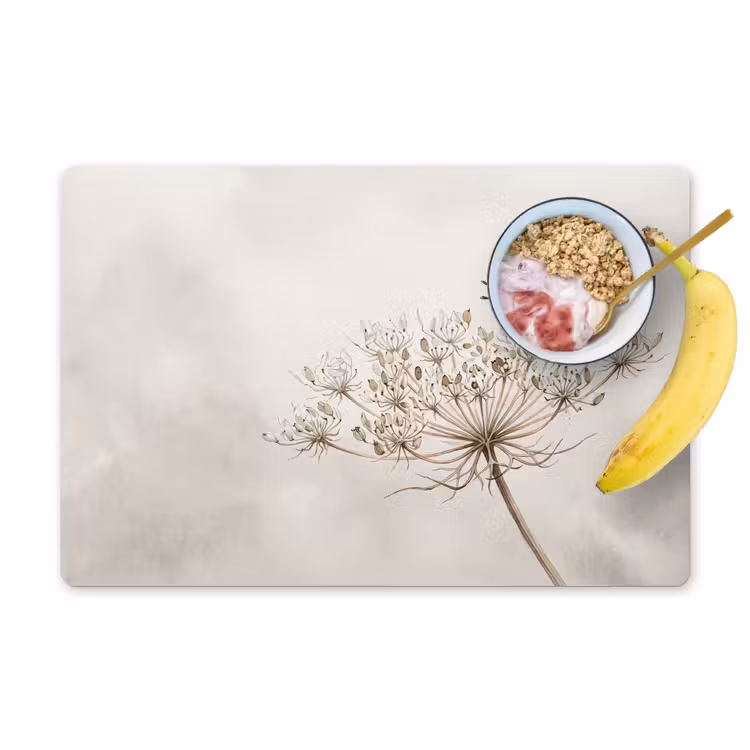 Placemat - 6 stuks - Vlinder - Bloem -Natuur - Beige