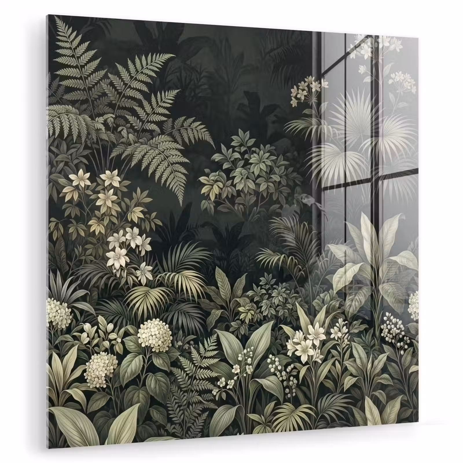Glas schilderij - Jungle - Bladeren - Botanisch - Groen — 1