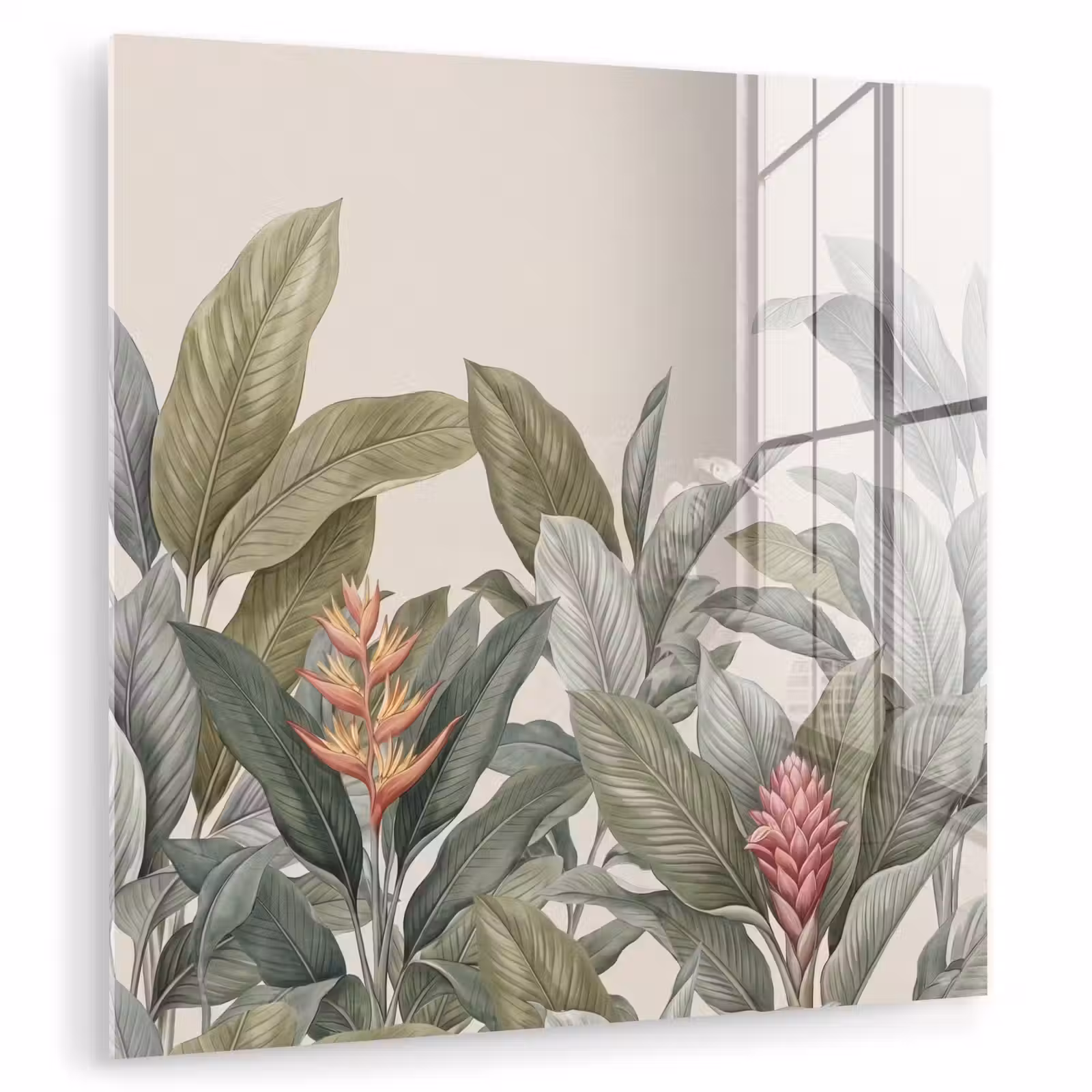 Glas schilderij - Tropisch - Planten - Modern - Groen — 1