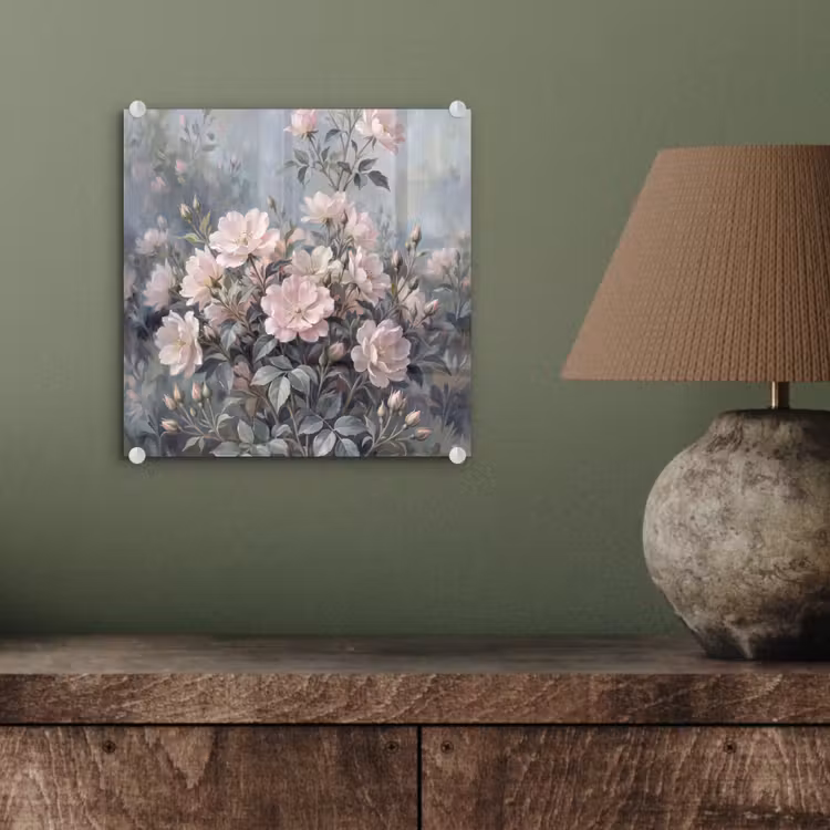 Glas schilderij - Rozen - Illustratie - Roze — 4
