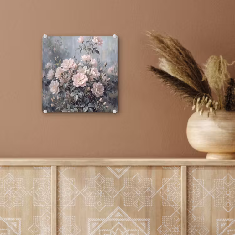 Glas schilderij - Rozen - Illustratie - Roze — 6