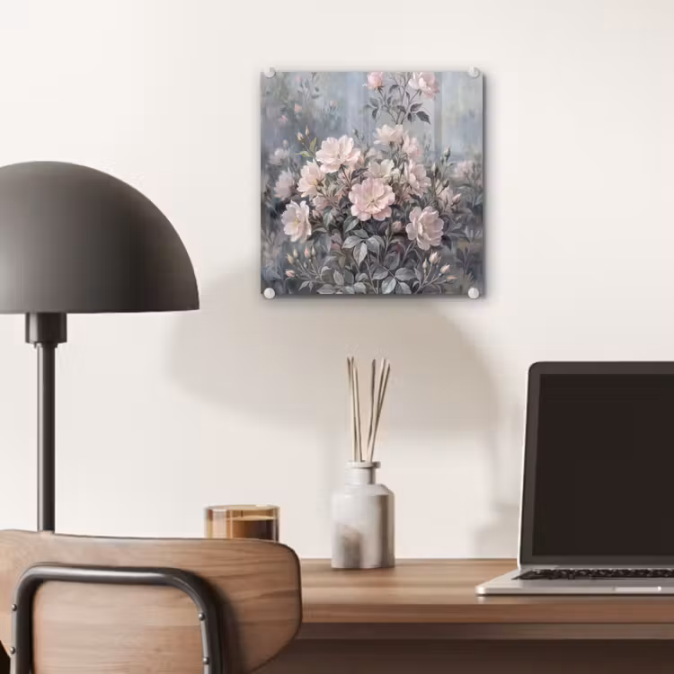Glas schilderij - Rozen - Illustratie - Roze — 7