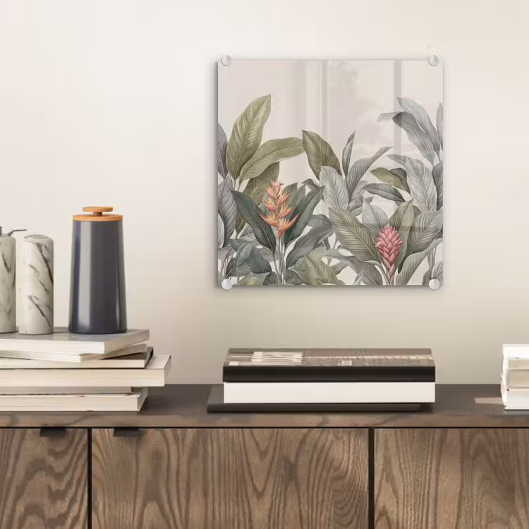 Glas schilderij - Tropisch - Planten - Modern - Groen — 2