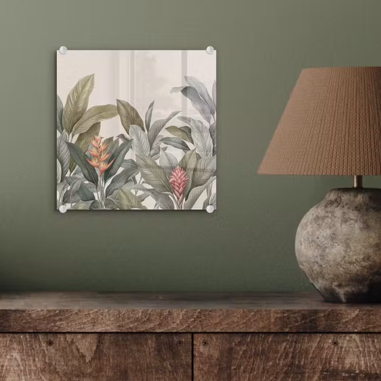 Glas schilderij - Tropisch - Planten - Modern - Groen — 4