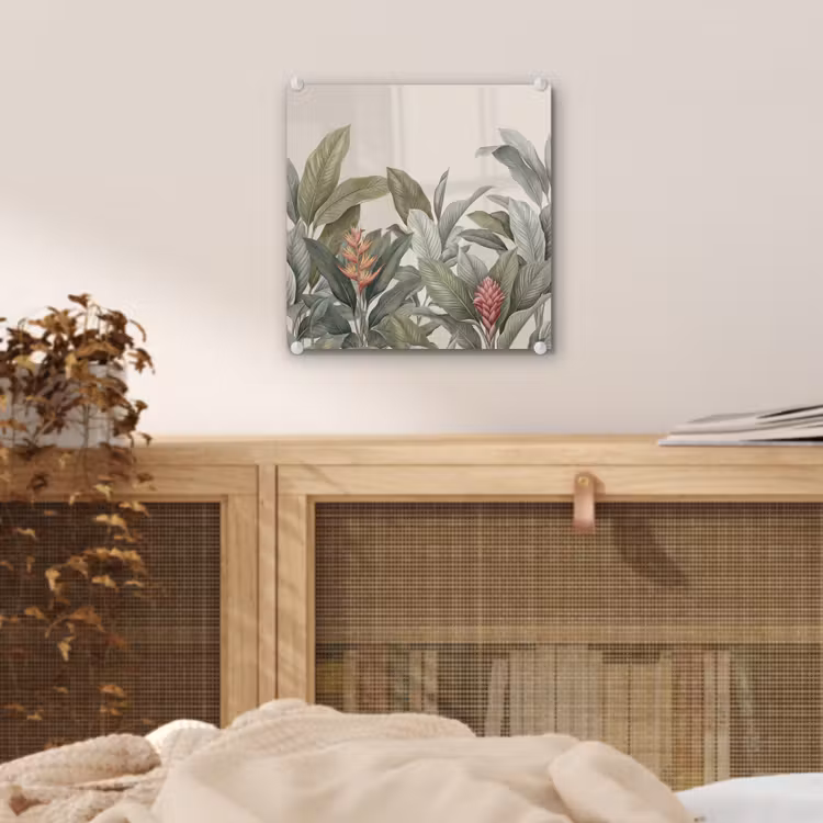 Glas schilderij - Tropisch - Planten - Modern - Groen — 5
