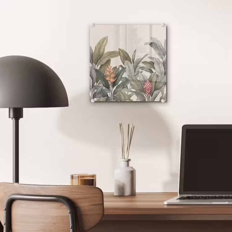 Glas schilderij - Tropisch - Planten - Modern - Groen — 7