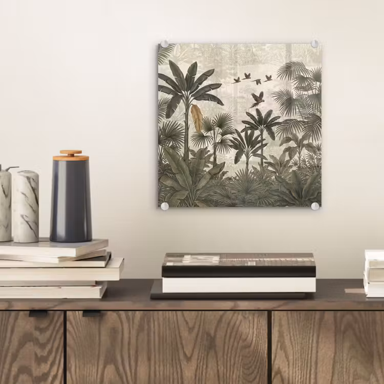 Glas schilderij - Papagaaien - Jungle - Tropisch - Green — 2