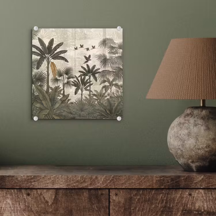 Glas schilderij - Papagaaien - Jungle - Tropisch - Green — 4