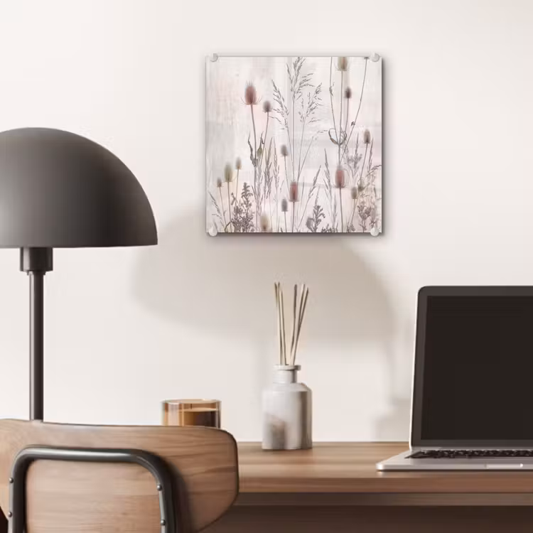 Glas schilderij - Weidebloemen - Design - Sepia — 7