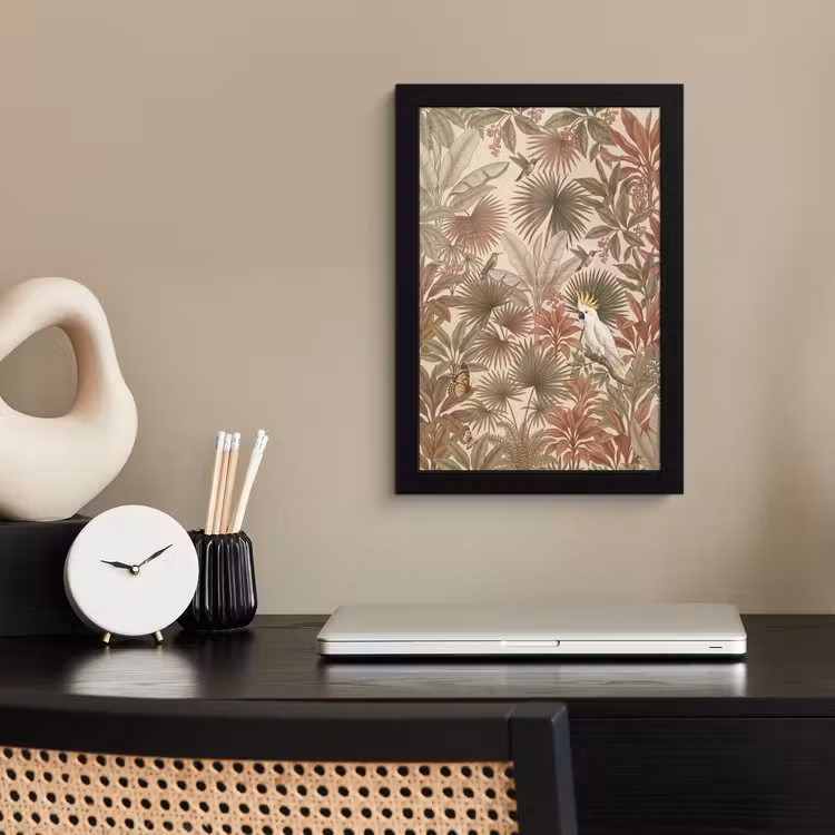 Poster met lijst - Tropisch - Vogels - Beige — 2