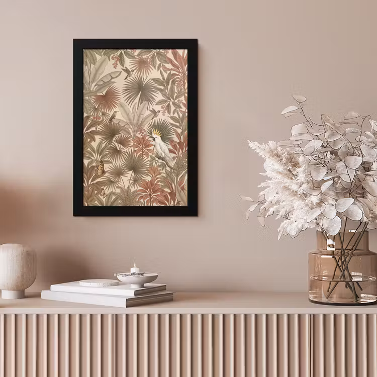 Poster met lijst - Tropisch - Vogels - Beige — 5