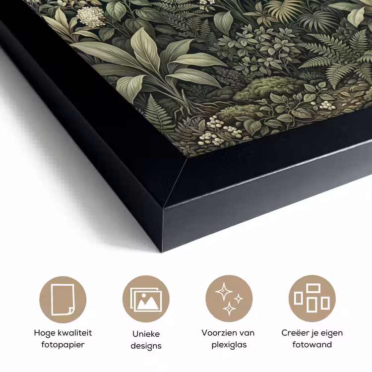 Poster met lijst - Jungle - Bladeren - Botanisch - Groen — 6