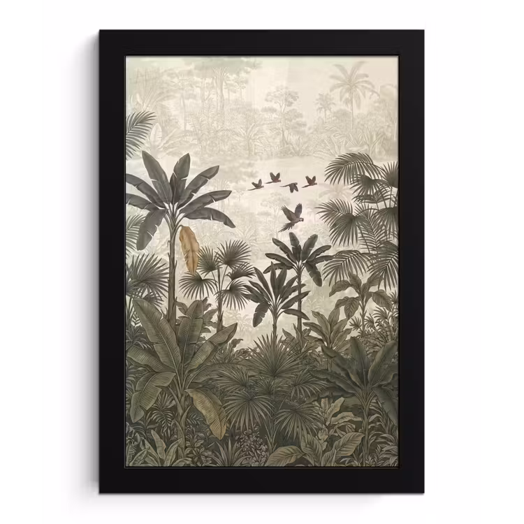Poster met lijst - Papagaaien - Jungle - Tropisch - Green