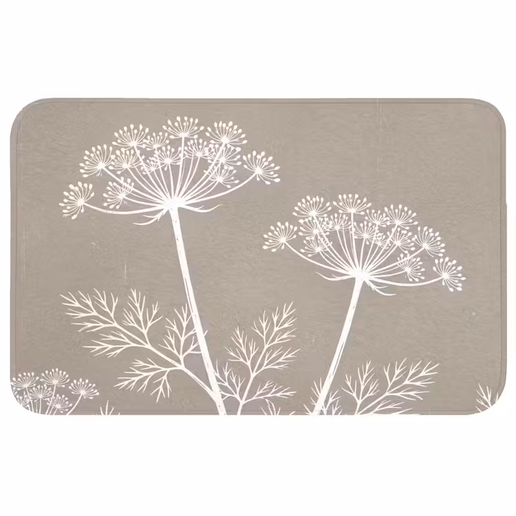 Badmat - Grafisch - Fluitenkruid - Taupe