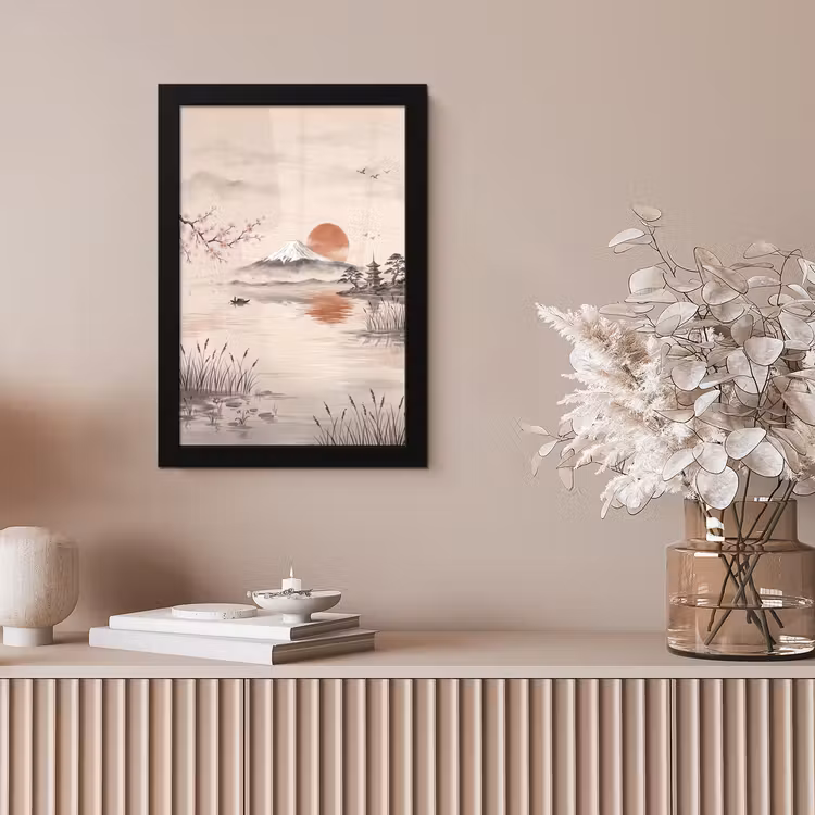 Poster met lijst - Fuji Pagode Zonsondergang — 5