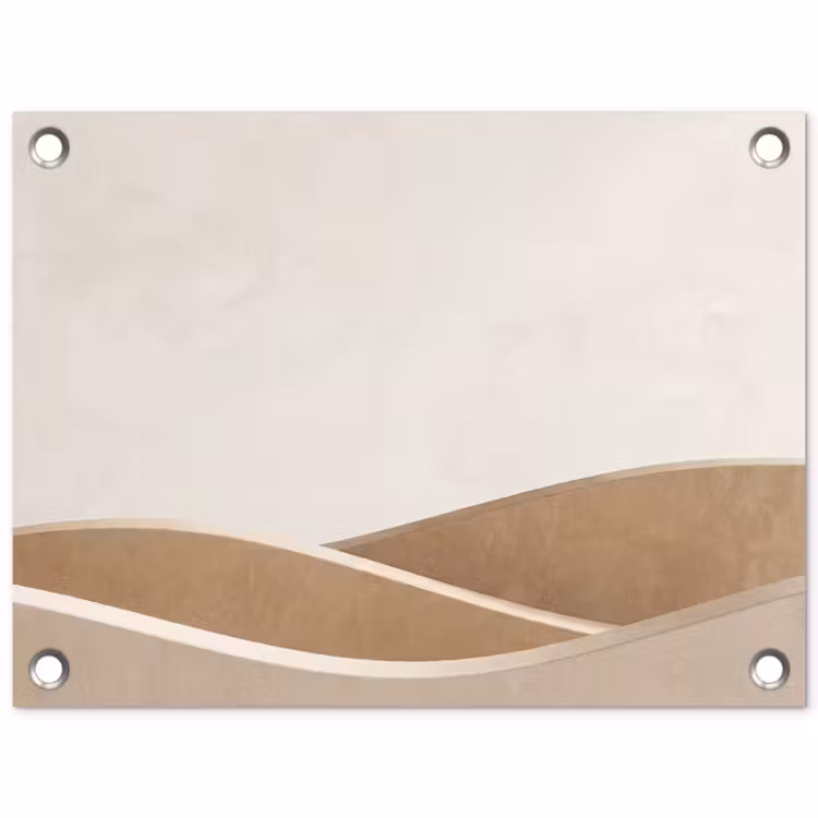Tuinposter - Abstracte Golvende Vormen Beige
