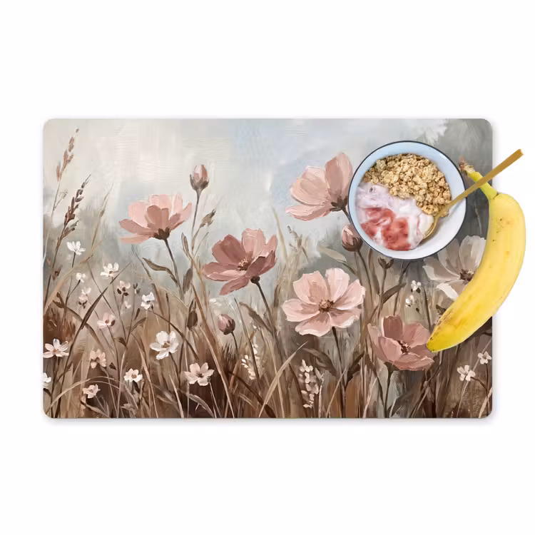 Placemat - 6 stuks - Bloemen - Botanisch - Schilderij - Pastel - Rustiek