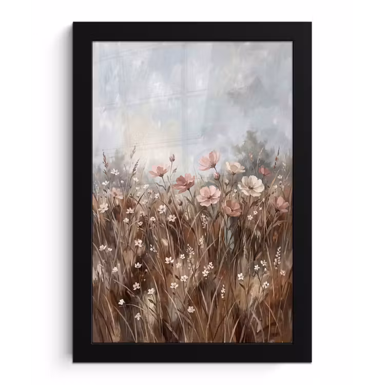 Poster met lijst - Bloemen - Botanisch - Schilderij - Pastel - Rustiek