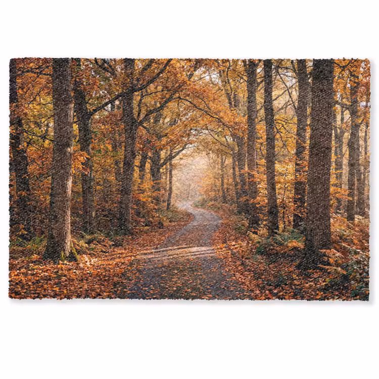 Deurmat - Bospad - Herfstbos - Bladeren - Oranje - Nostalgisch