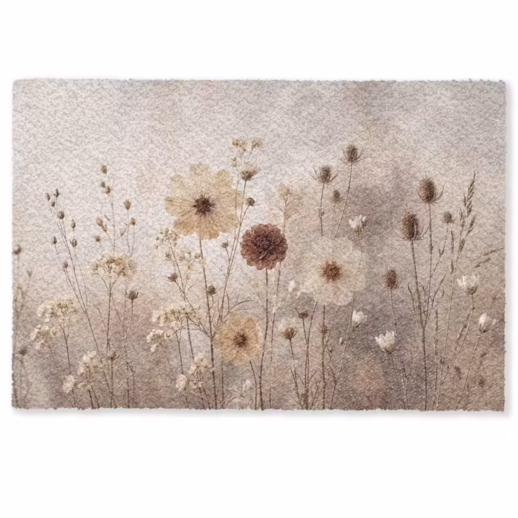 Deurmat - Wilde bloemen - Botanisch - Vintage - Natuur - Rustiek