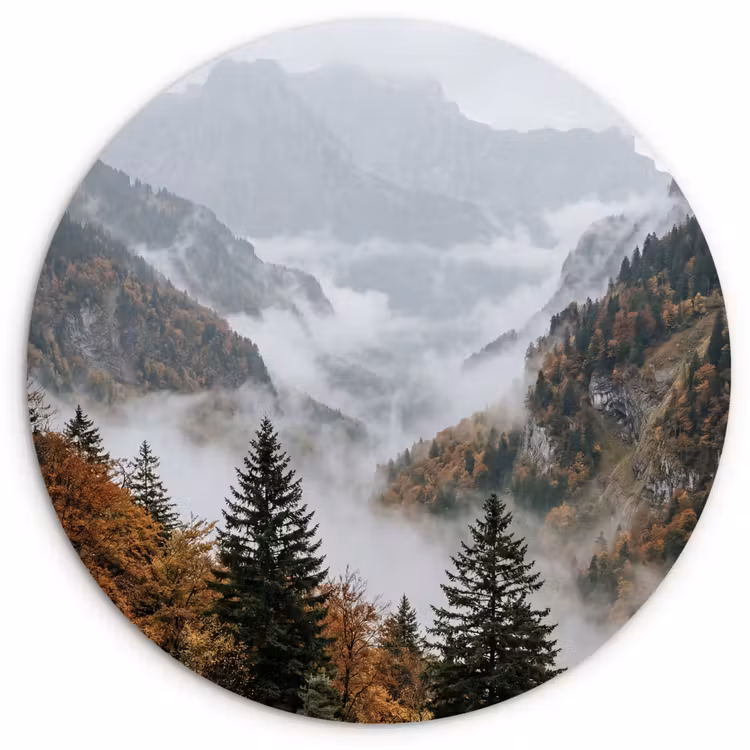 Muurcirkel - Bergen - Vallei - Mist - Herfst - Natuur