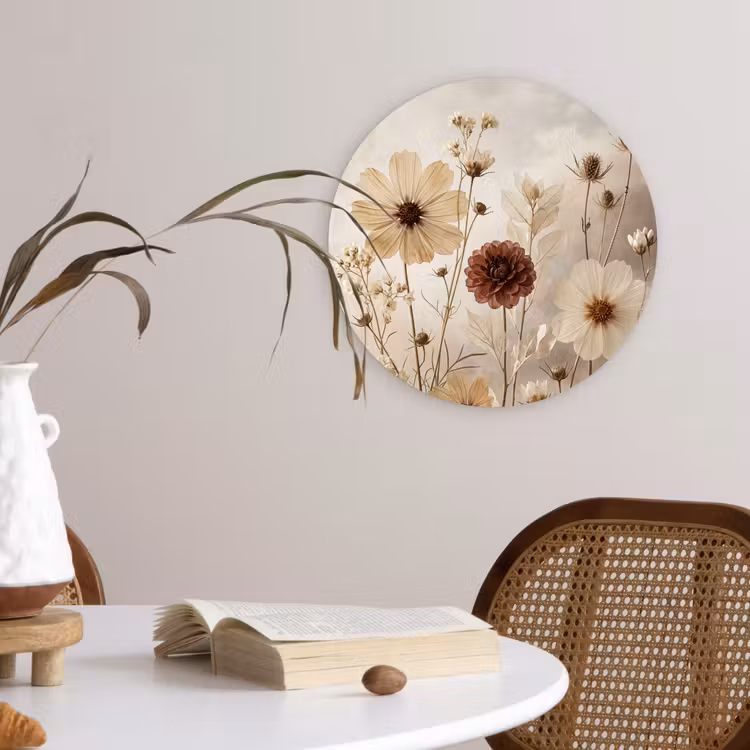 Muurcirkel - Wilde bloemen - Botanisch - Vintage - Natuur - Rustiek — 4