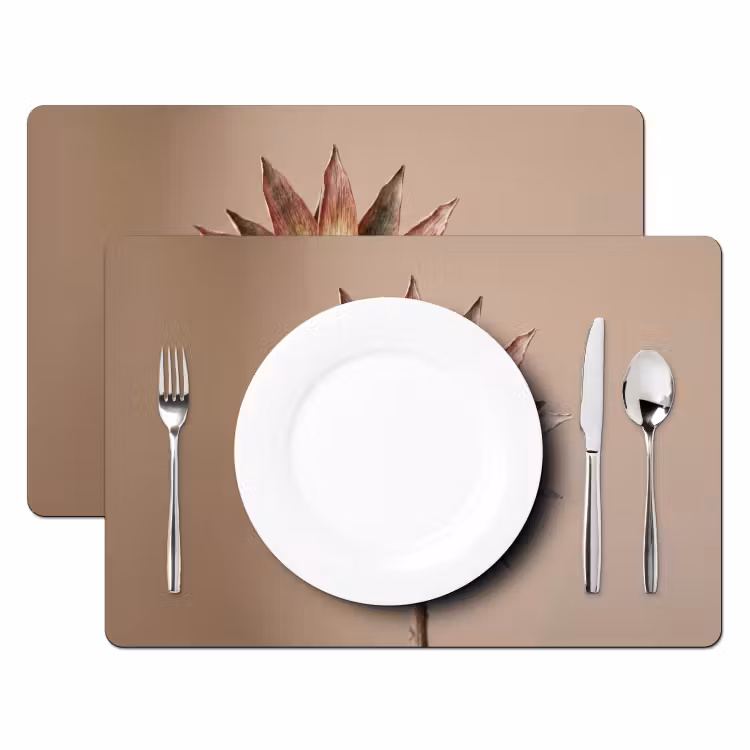 Placemat - 6 stuks - Droogbloem - Protea - Vintage - Beige - Rustiek — 2