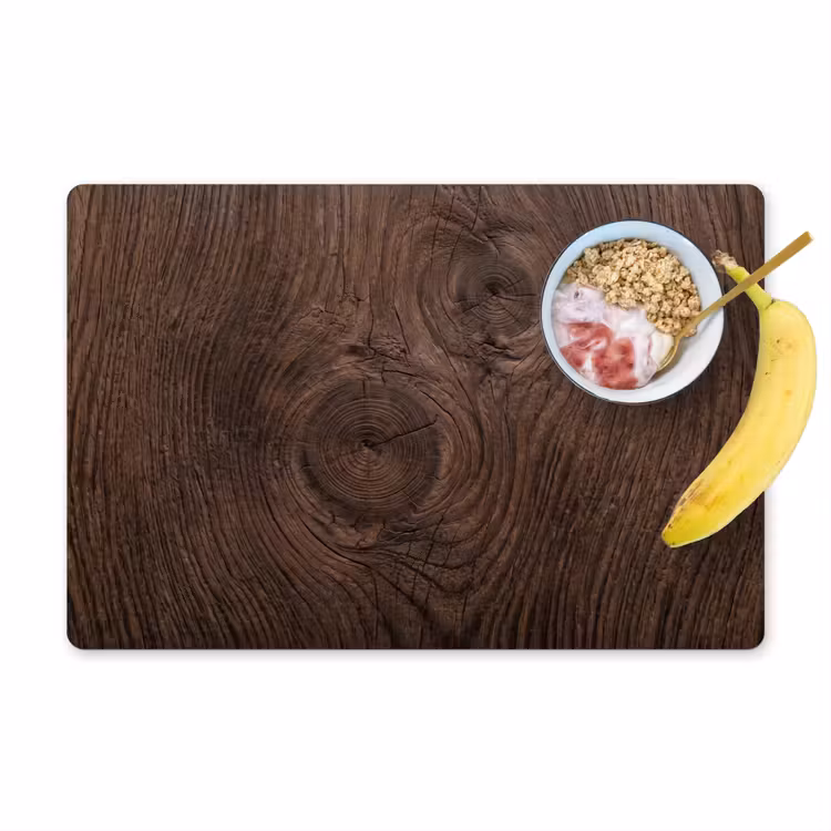 Placemat - 6 stuks - Houtnerf - Textuur - Patroon - Bruin - Rustiek