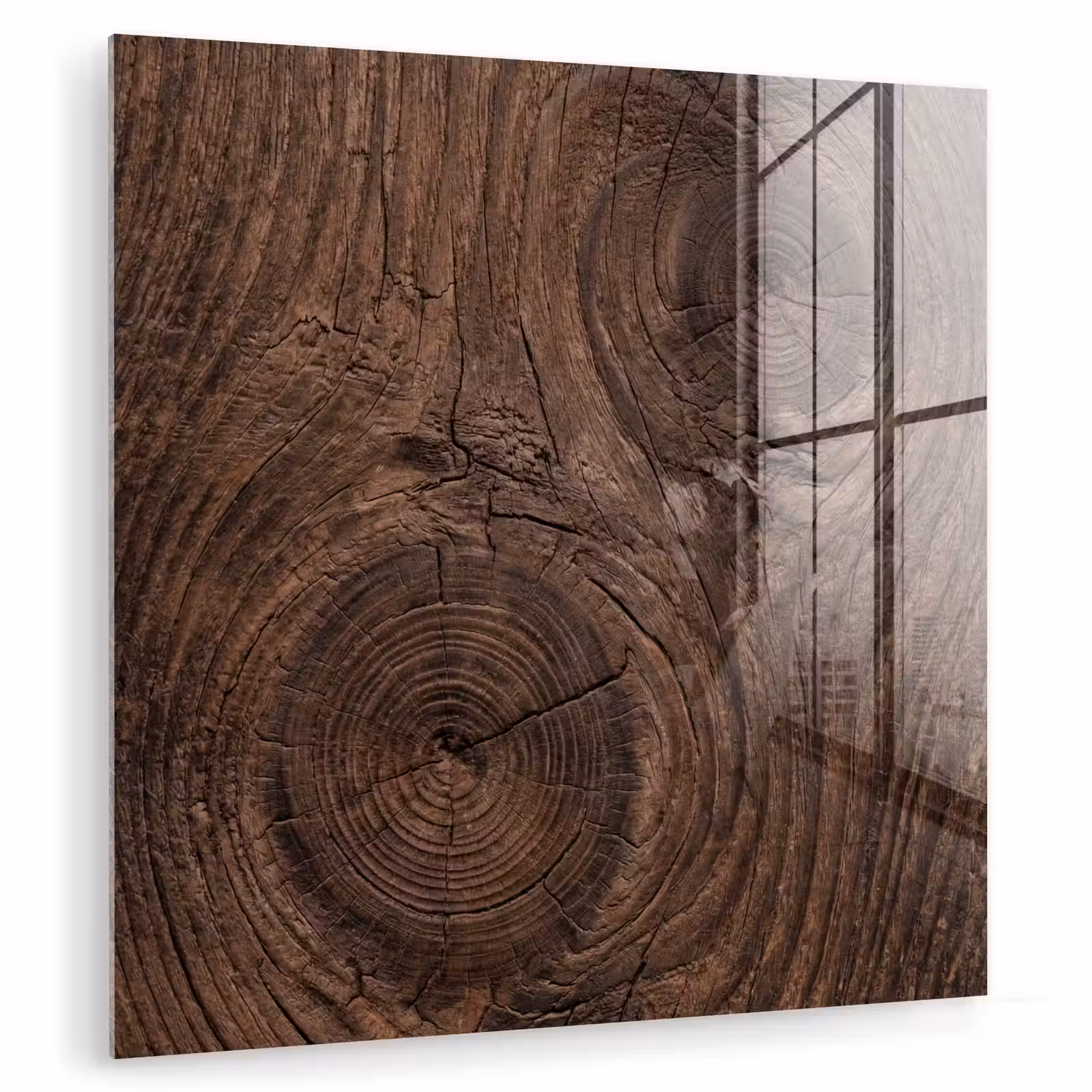 Glas schilderij - Houtnerf - Textuur - Patroon - Bruin - Rustiek — 1