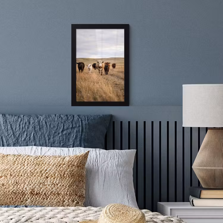 Poster met lijst - Runderen - Kudde - Landschap - Weide - Rustig — 3