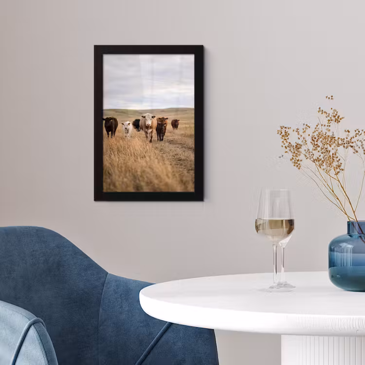 Poster met lijst - Runderen - Kudde - Landschap - Weide - Rustig — 4