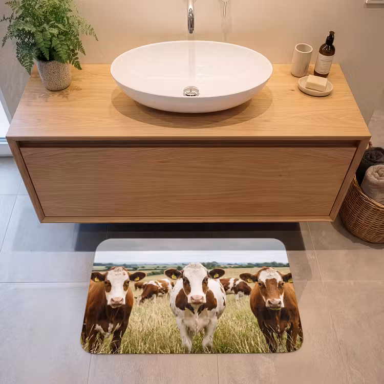 Badmat - Koeien - Portret - Weide - Boerderij - Nieuwsgierig — 2