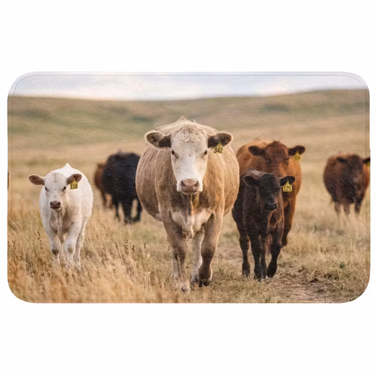 Badmat - Runderen - Kudde - Landschap - Weide - Rustig